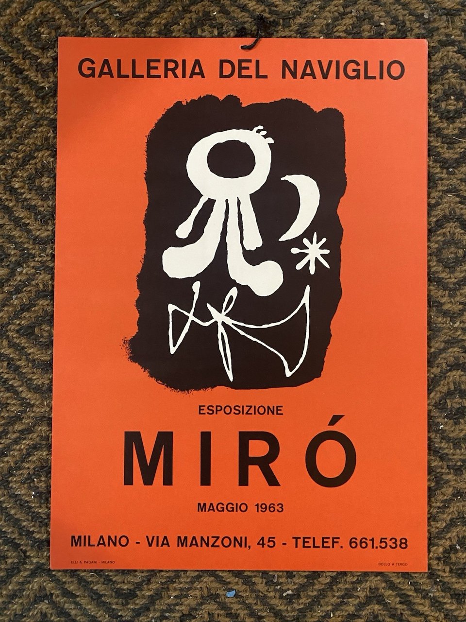 Mirò Joan Manifesto / Poster 50 x 35 cm. Milano …