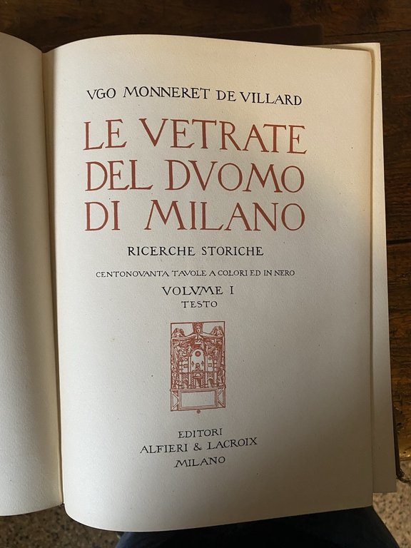 Monneret de Villard Ugo Le vetrate del Duomo di Milano …