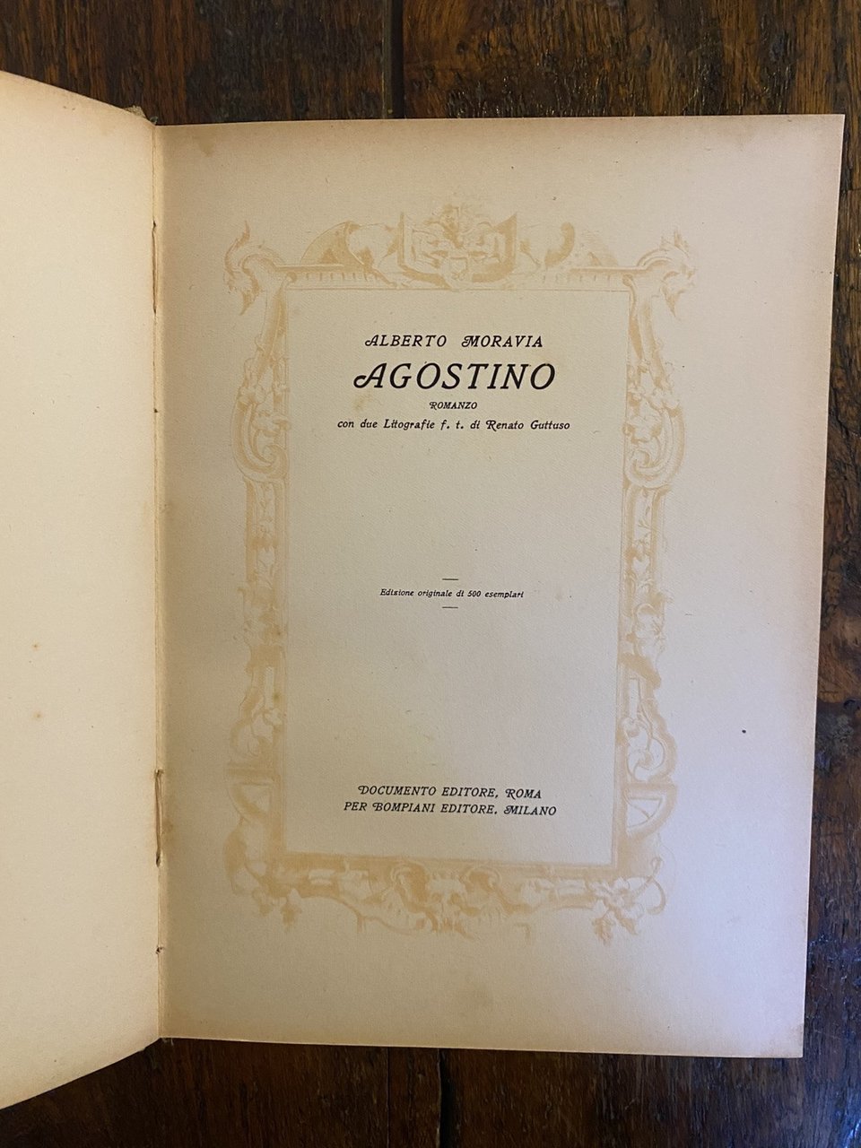 Moravia Alberto Guttuso Renato Agostino Roma Documento Editore 1944