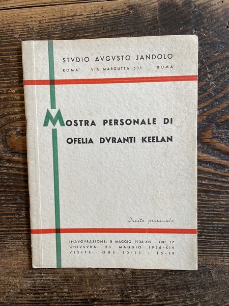 Mostra personale allo studio Augusto Jandolo Roma 8 maggio 1936 …