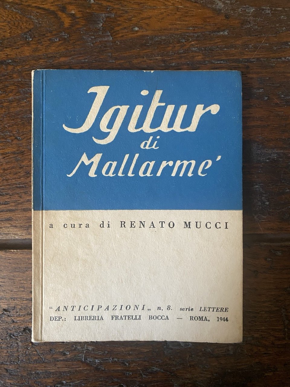 Mucci Renato a cura di, Igitur du Mallarmé Roma Libreria …