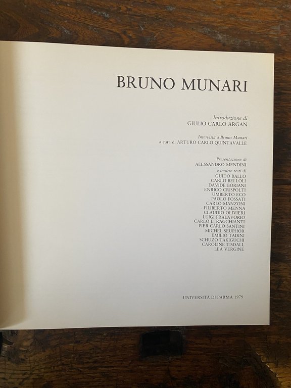 Munari Bruno Titolo del libro Parma Università di Parma 1979