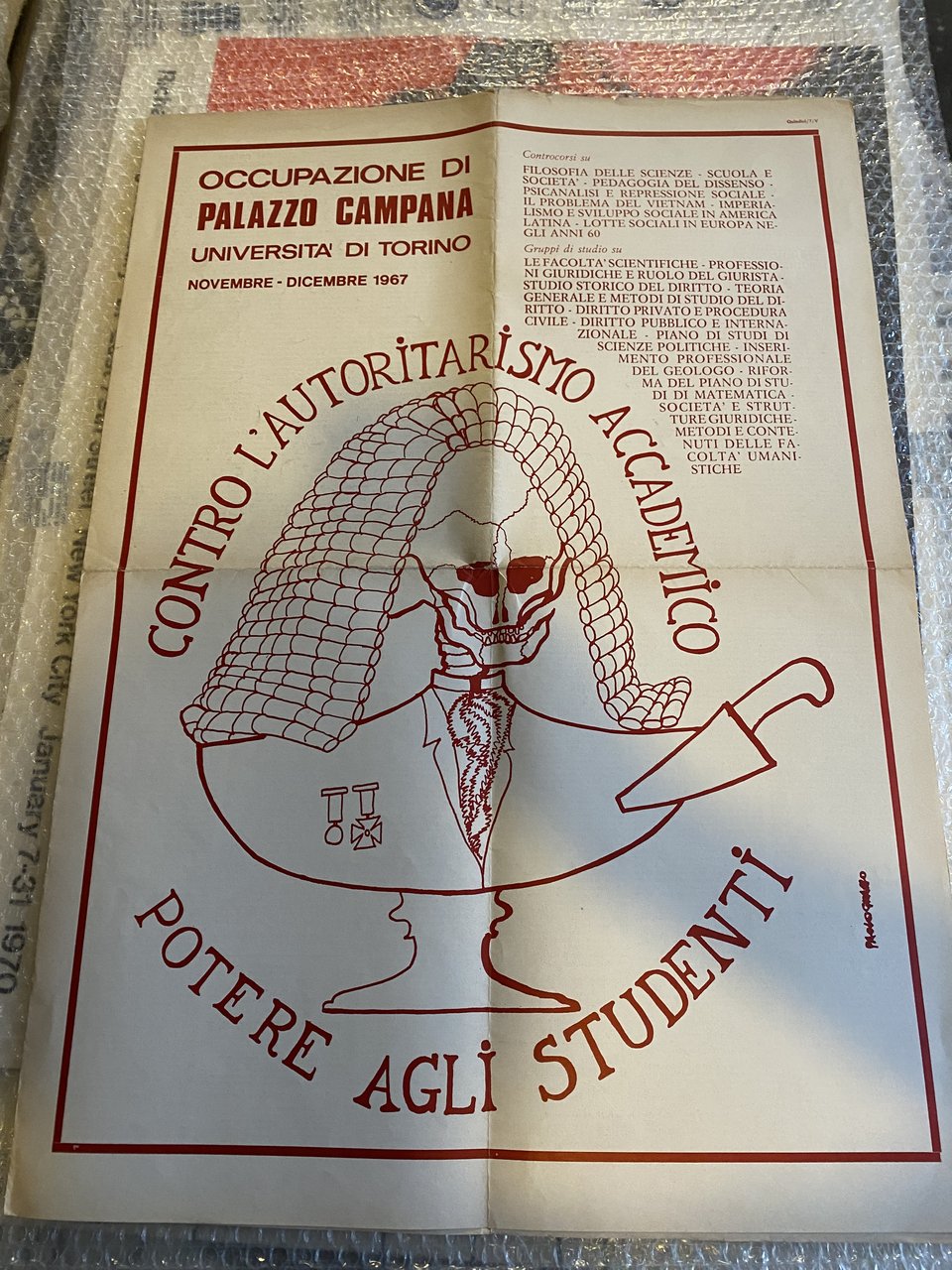 Occupazione di Palazzo Campana Università di Torino Novembre Dicembre 1967