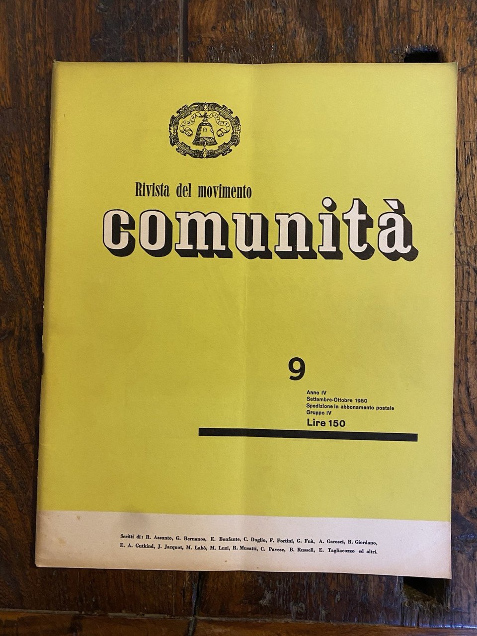Olivetti Adriano Comunità Rivista bimestrale del movimento Anno IV n. …