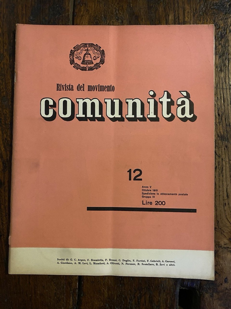 Olivetti Adriano Comunità Rivista trimestrale del movimento Anno V n. …