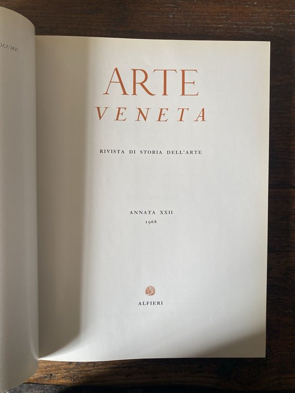 Pallucchini Rodolfo Arte Veneta Rivista di storia dell'arte Annata XXII …