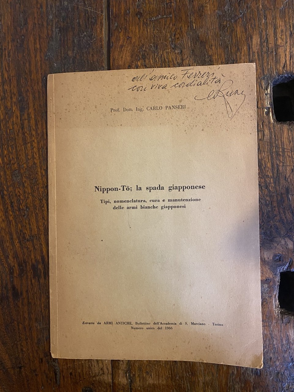 Panseri Carlo Nippon-Tò la spada giapponese Accademia di S. Marciano …