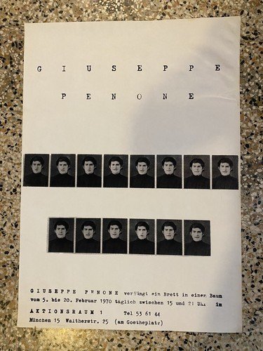 Penone Giuseppe Manifesto / Poster 85 x 61 cm. Aktionsraum …