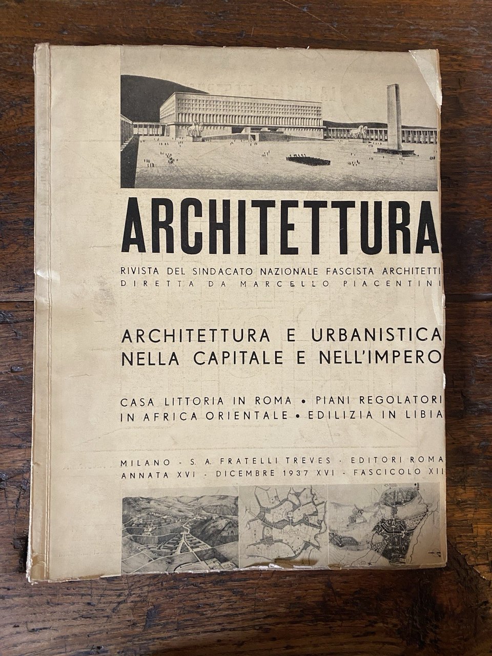 Piacentini Marcello diretta da, Architettura Fascicolo XII Roma Treves 1937 | Immagine principale