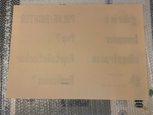 Polke Richter Manifesto / Poster 42 x 60 cm. Galerie …