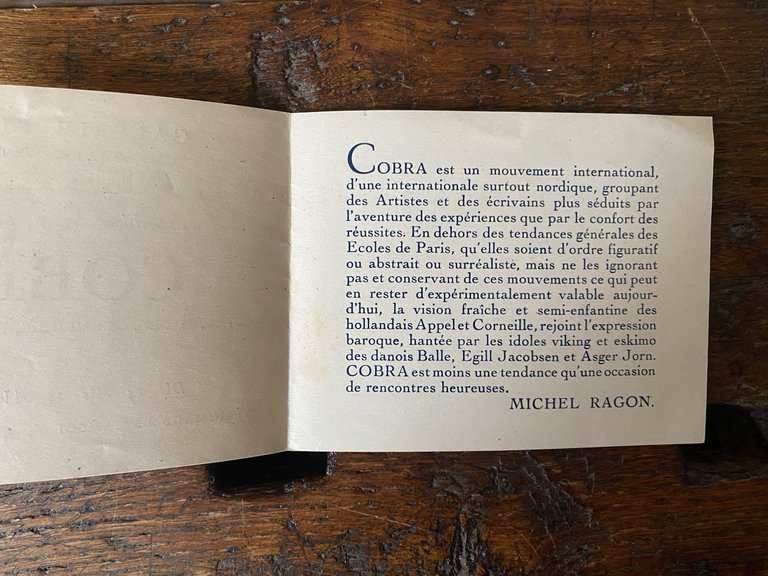 Ragon Michel Invito pieghevole 11 x 13 cm. Cobra Paris …