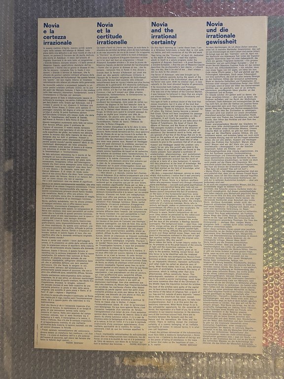 Restany Pierre Manifesto / Poster 57 x 39 cm. Milano …