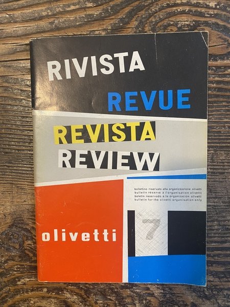 Rivista Revue Revista Review Olivetti Numero 7 Gennaio-Giugno 1953 Bollettino …