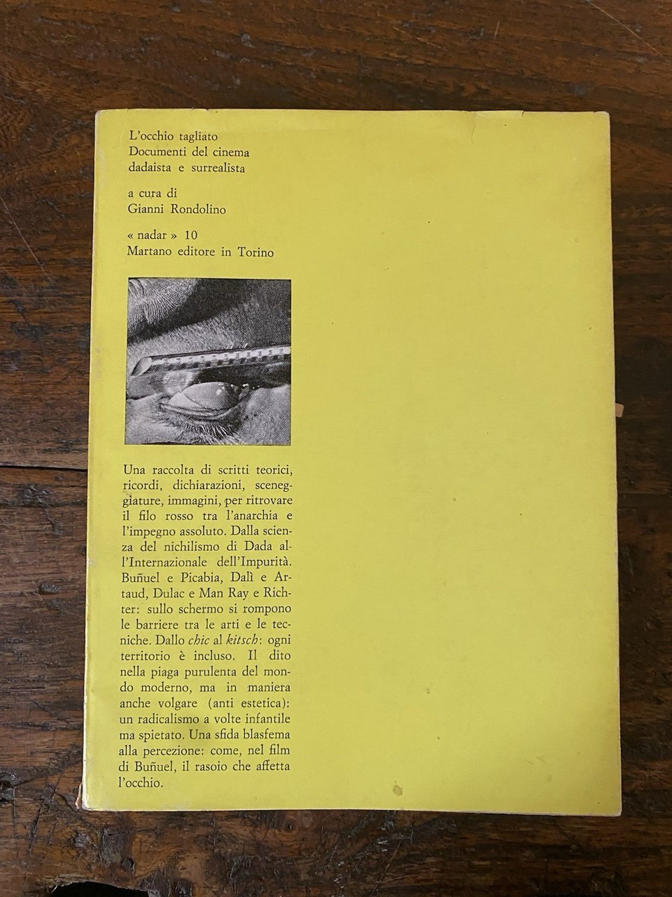 Rondolino Gianni L'occhio tagliato Torino Martano 1972 | Immagine principale