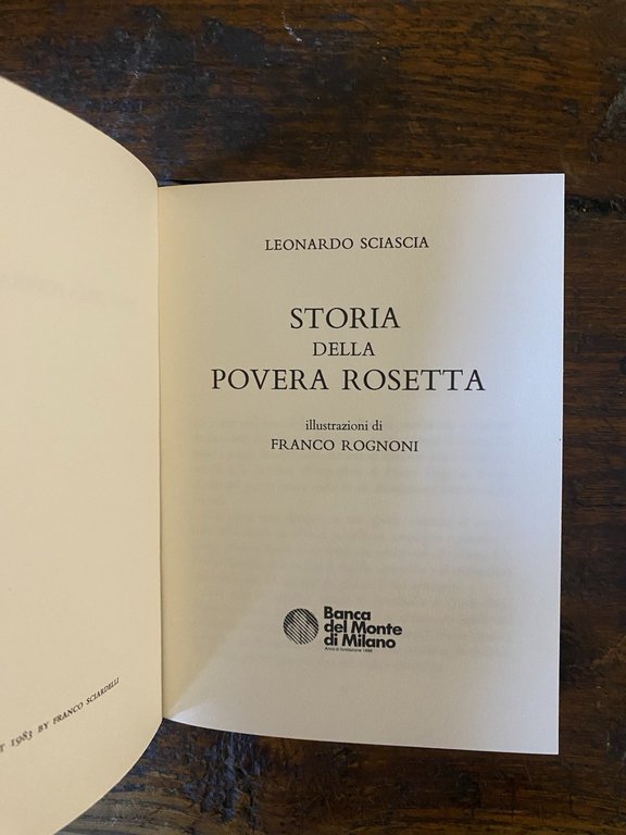 Sciascia Leonardo Storia della povera Rosetta Milano Sciardelli 1983