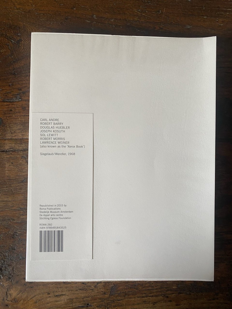 Siegelaub Seth Wendler John W. The Xerox Book Amsterdam Stedelijk …