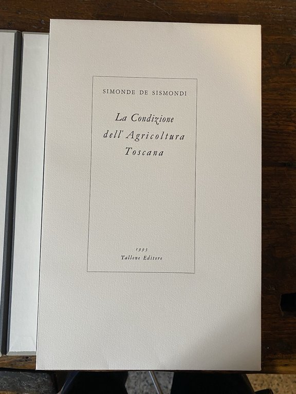 Simonde de Sismondi La Condizione dell'agricoltura Toscana Tallone 1993 | Immagine Gallery 2