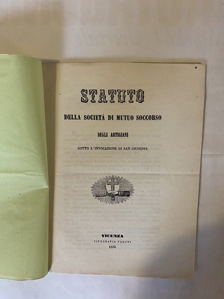 Statuto della Società di Mutuo Socorso degli artigiani sotto l'invocazione …