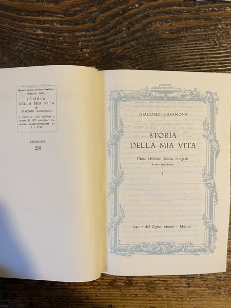 Storia della mia vita Unica traduzione italiana integrale