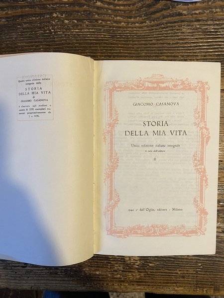 Storia della mia vita Unica traduzione italiana integrale