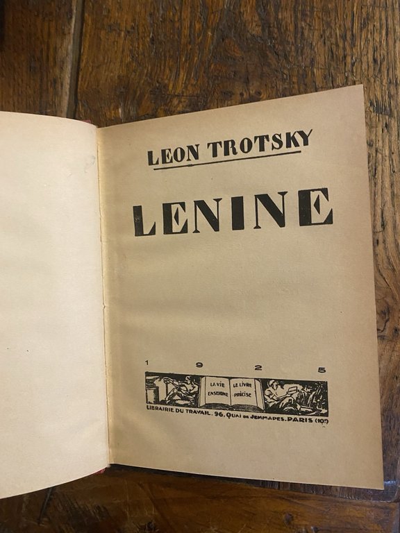 Trotsky Lenine Paris Librairie du Travail 1925