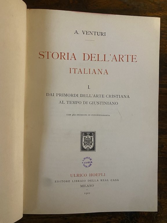 Venturi Adolfo Storia dell'arte italiana I Dai primordi dell'arte cristiana