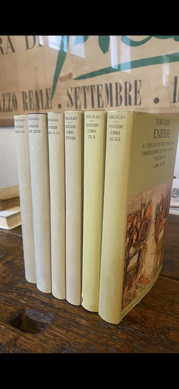 Virgilio Eneide Volume I-VI Milano Fondazione Valla / Mondadori 1978/1983