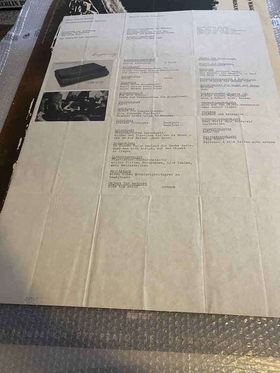 Walther Franz Erhard Manifesto / Poster 83 x 59 cm. …