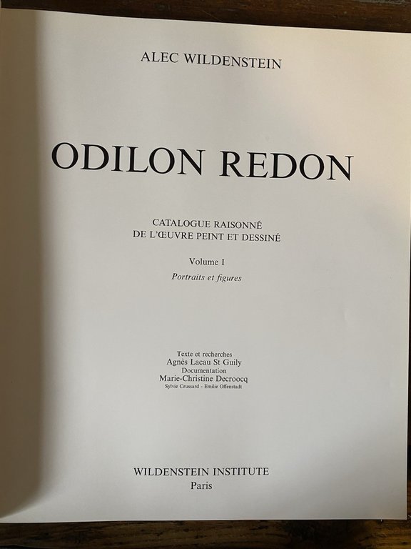 Wildenstein Alec Odilon Redon Catalogue raisonné Volume I Portraits et … | Immagine Gallery 2