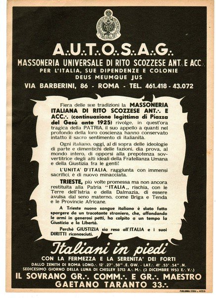 A.U.T.O.S.A.G. Massoneria Universale di Rito Scozzese Ant. e Acc. per …