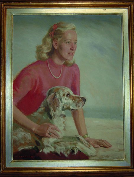 Ritratto di donna con cane