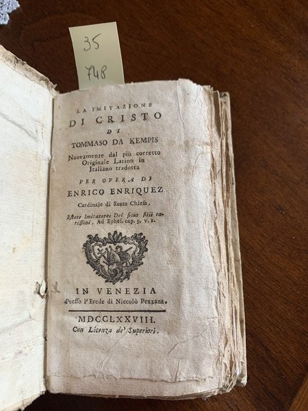 La imitazione di Cristo di Tommaso da Kempis nuovamente dal …