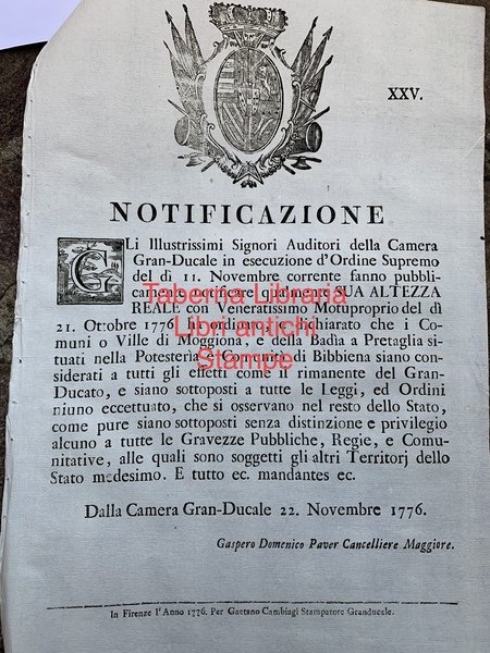Manifesto del 22 novembre 1776