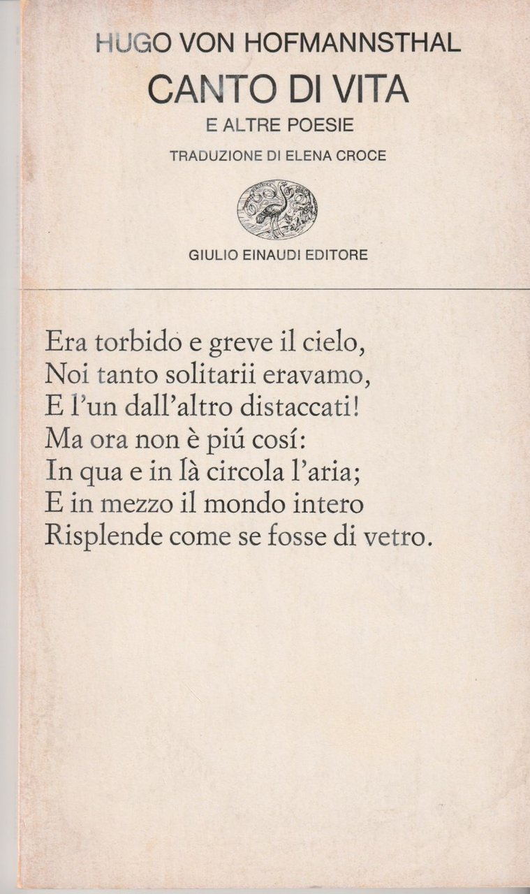 Canto di vita e altre poesie