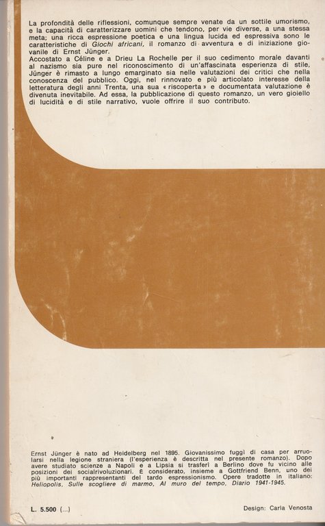 Giochi africani. Afrikanische Spiele. Romanzo