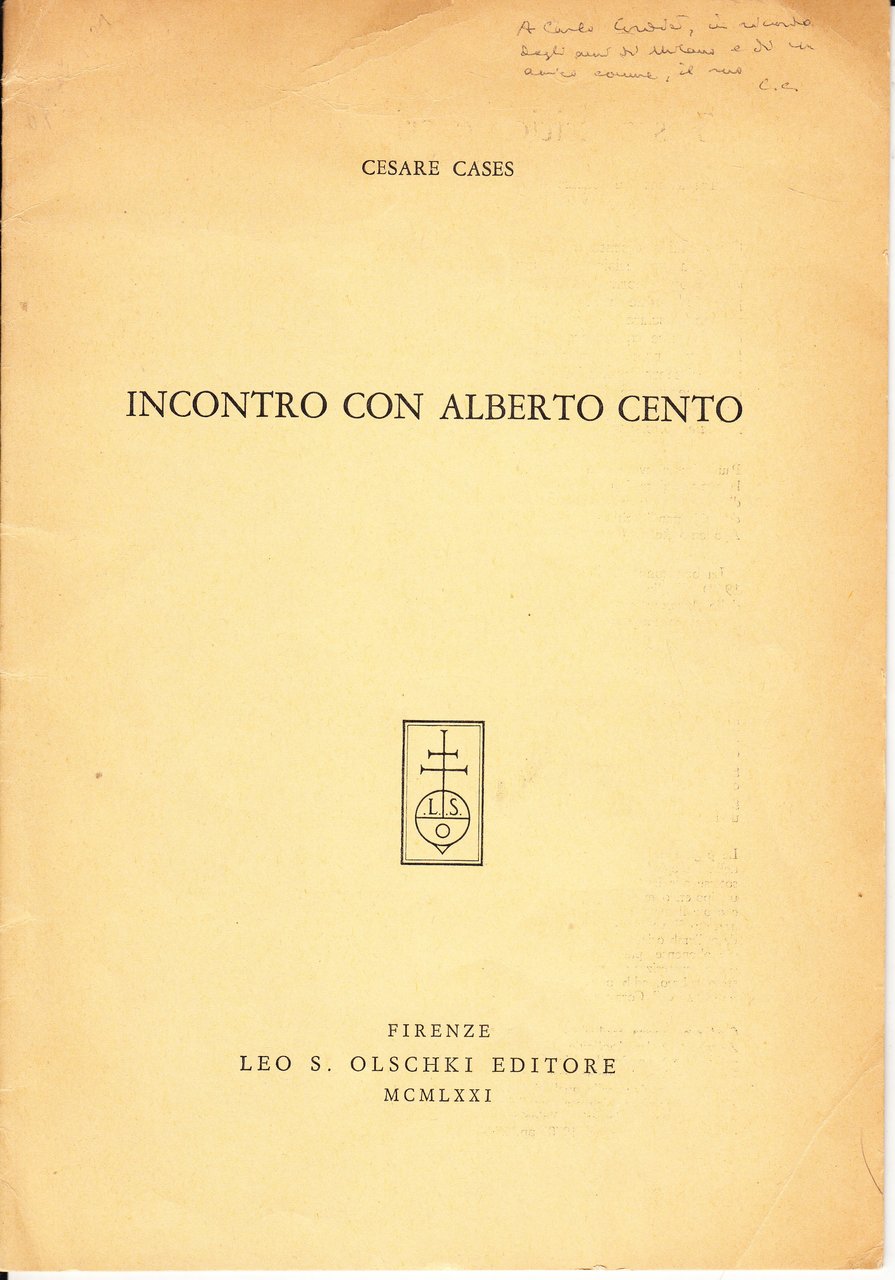 Incontro con Alberto Cento