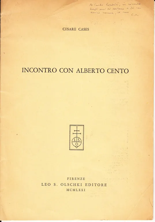 Incontro con Alberto Cento