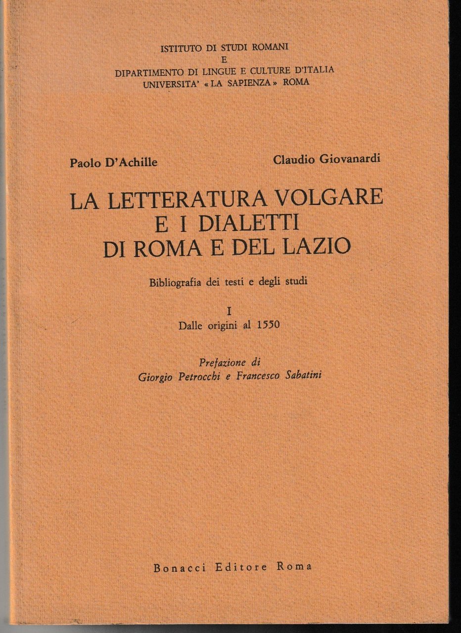 La letteratura volgare e i dialetti di Roma e del …