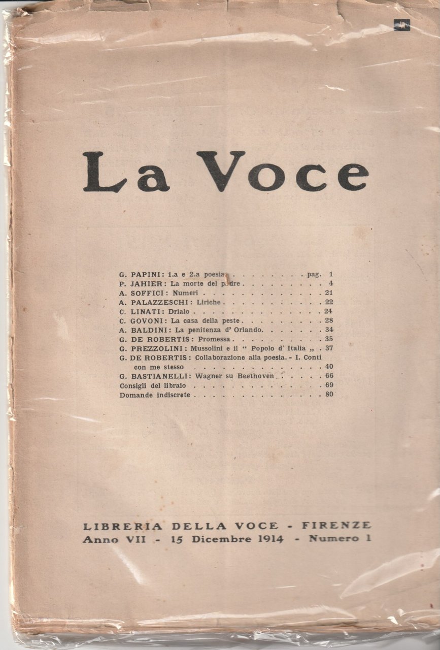 LA VOCE - Anno VII - Numero 1 del 15 … | Immagine principale