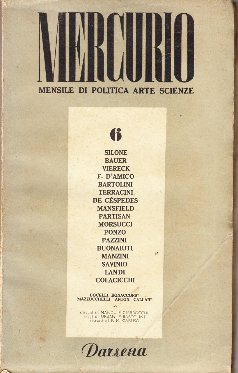 Mercurio. Mensile di politica, arte e scienze, n.6 - Febbraio …