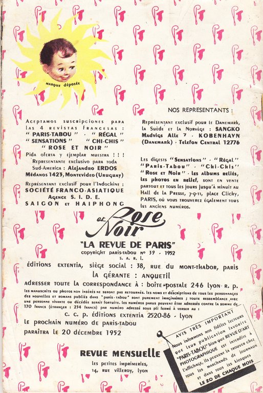 Paris Tabou Revue Mensuelle, No. 39 (Novembre 1952)