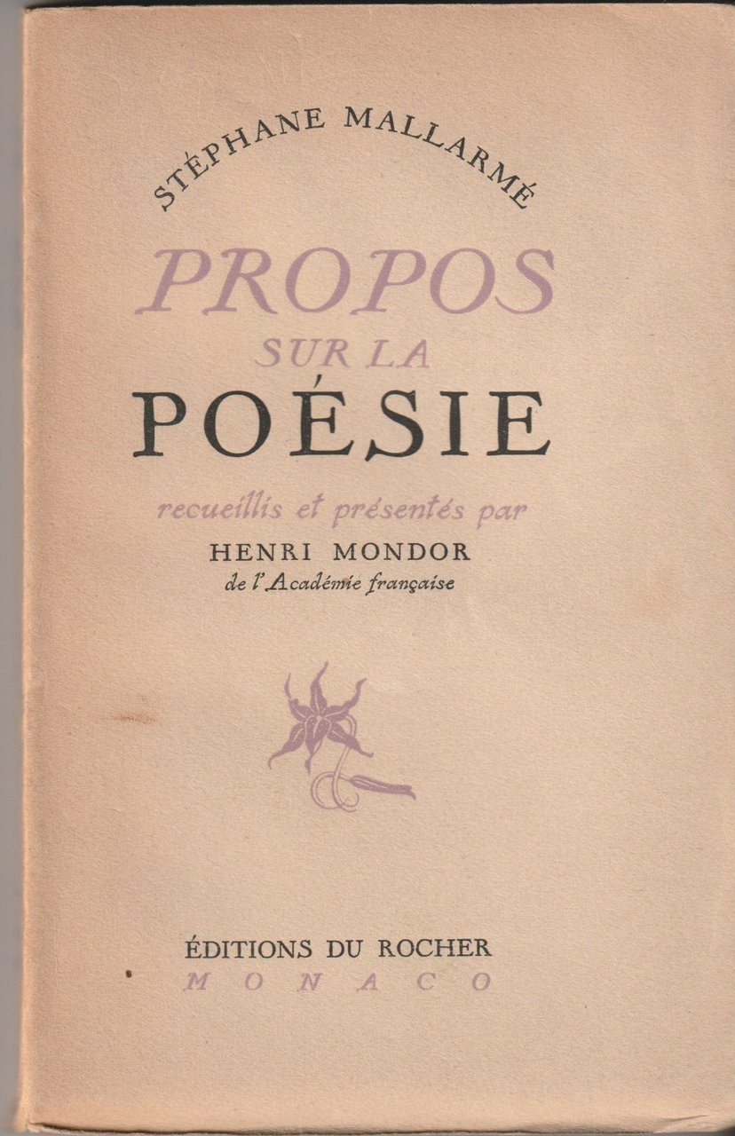 Propos sur la poésie. Recueillis et present‚s par Henri Mondor … | Immagine principale