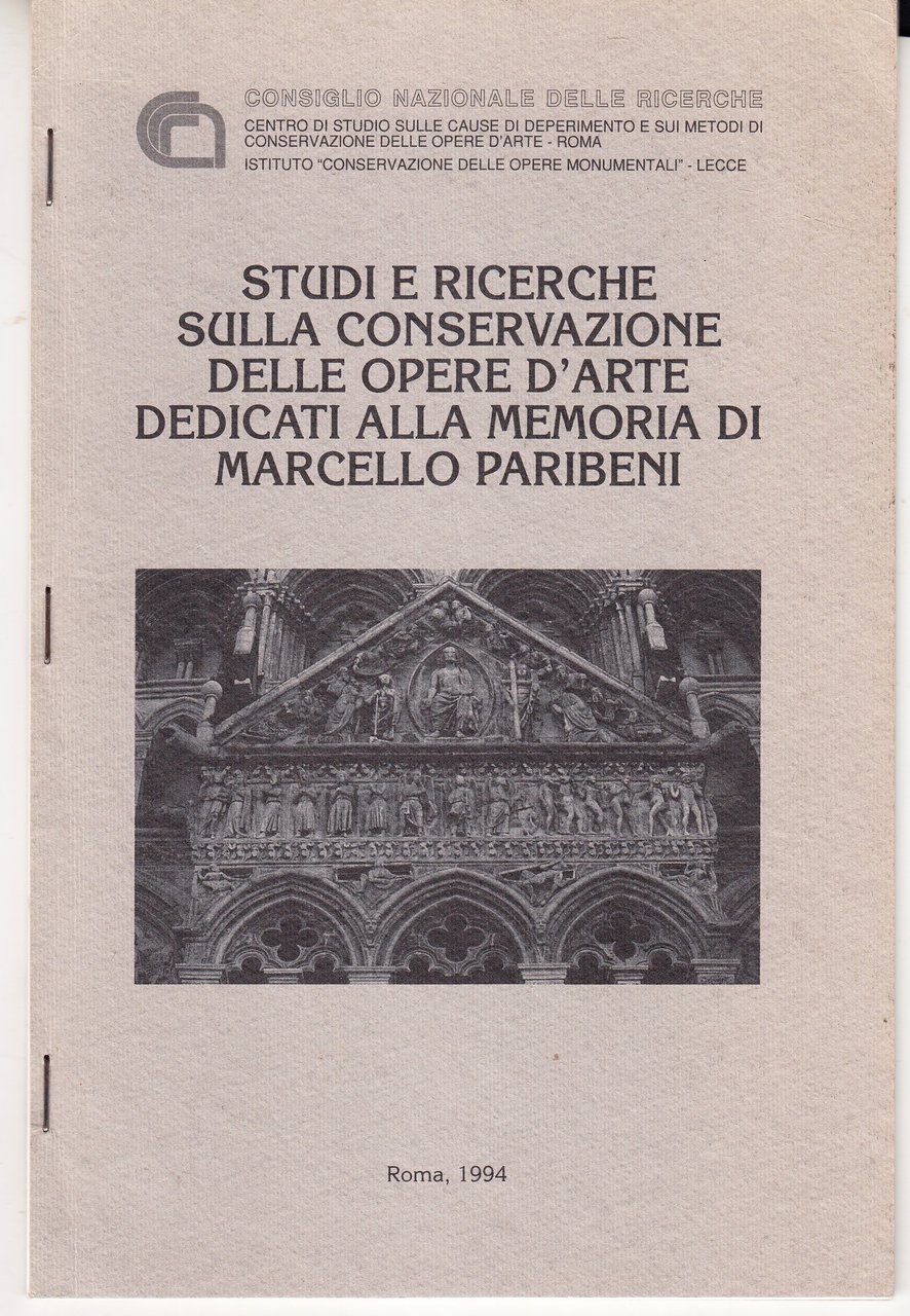 Studi e ricerche sulla conservazione delle opere d'arte dedicati alla …