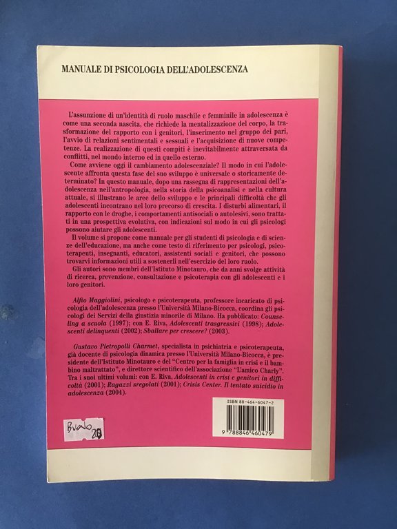 MANUALE DI PSICOLOGIA DELL'ADOLESCENZA: COMPITI E CONFLITTI