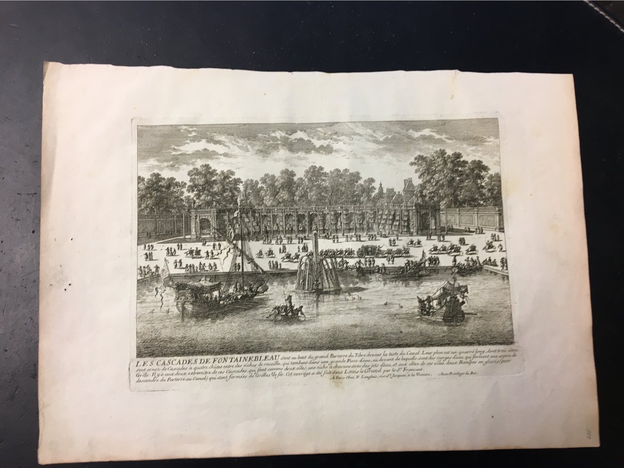 Les Cascades de Fontainebleau. Paris. Langlois. (1680). Veduta incisa da …