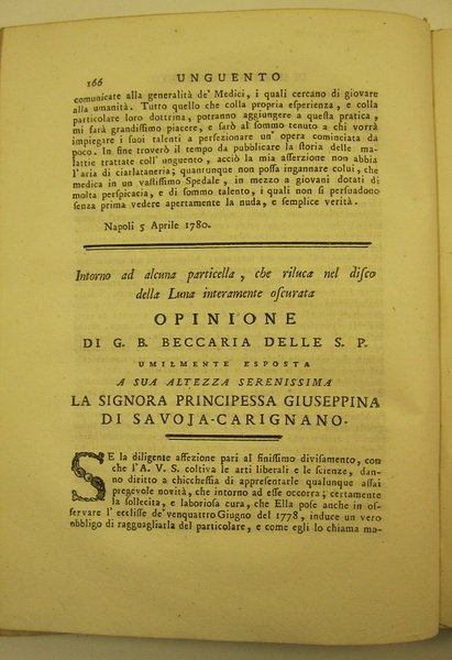 Intorno ad alcuna particella che riluca nel disco della luna …