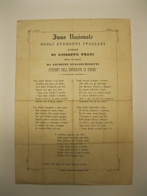 Inno nazionale degli studenti italiani. Parole di Giuseppe Prati messe …
