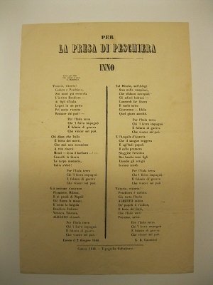 Per la presa di Peschiera. Inno
