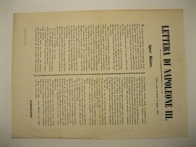 Lettera di Napoleone III. Palazzo delle Tuileries 11 giugno 1866. …