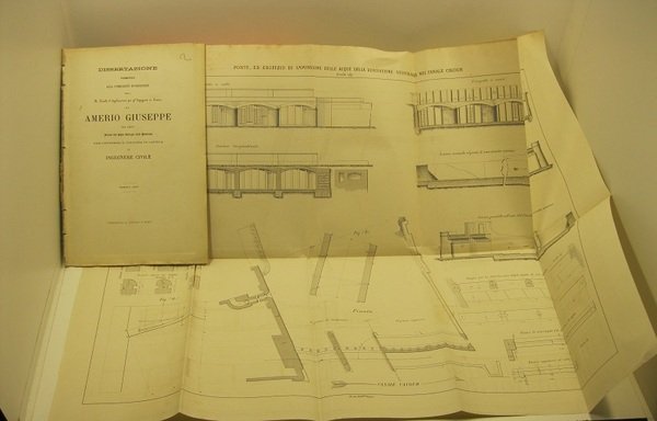 Dissertazione presentata alla Commissione esamonatrice della R. Scuola d'Applicazione per gl'Ingegneri in Torino da Amerio Giuseppe da Asti. Canale sussidiario del canale Cavour presso Saluggia. Edifizio di sbocco nel canale Cavour
